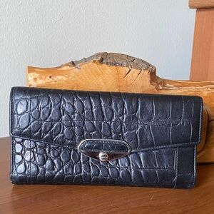 Furla Croc Embossed Leather Wallet